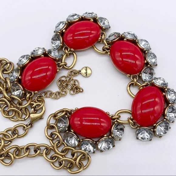 Stella & Dot Mae Red Cabachon & Crystal Necklace - Picture 2 of 2